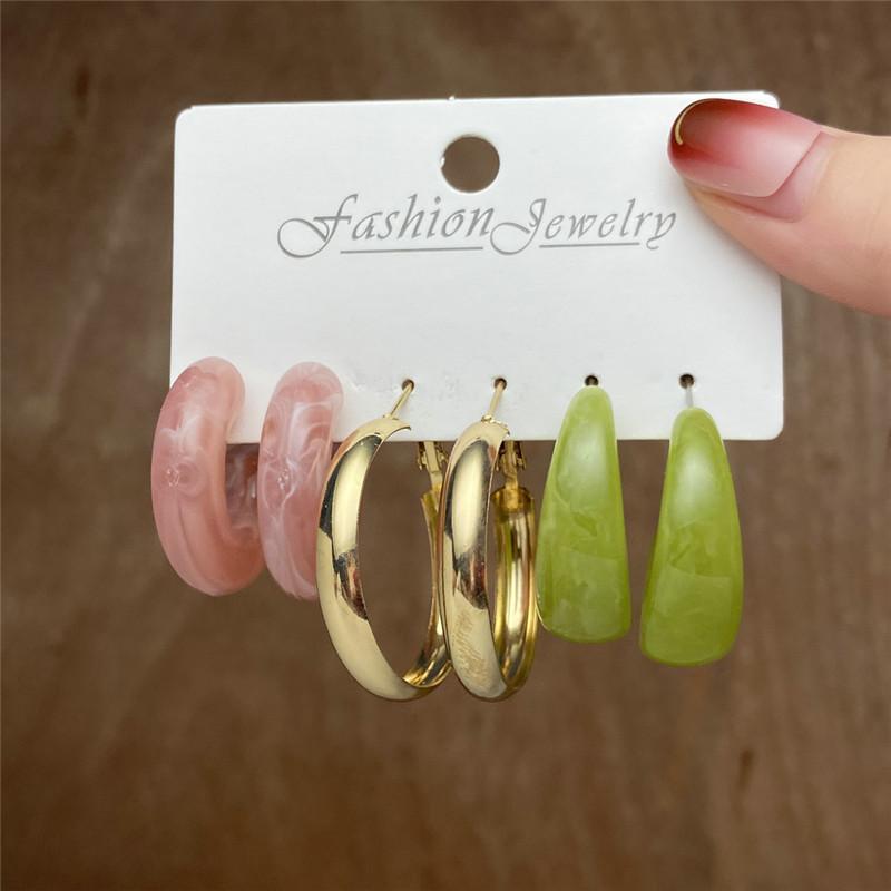 Modyle Vintage Pearl Butterfly Leopard Acrylic Earring Set For Women Girls Heart Earrings Elegant Wedding Party Jewellery