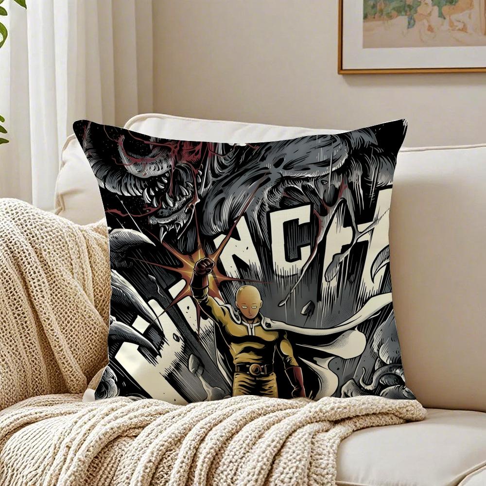 Anime Action OOne Punch MMan Cushion Cover Pillowcase Antidustmite Living Room Sofa Decor Cushion Room