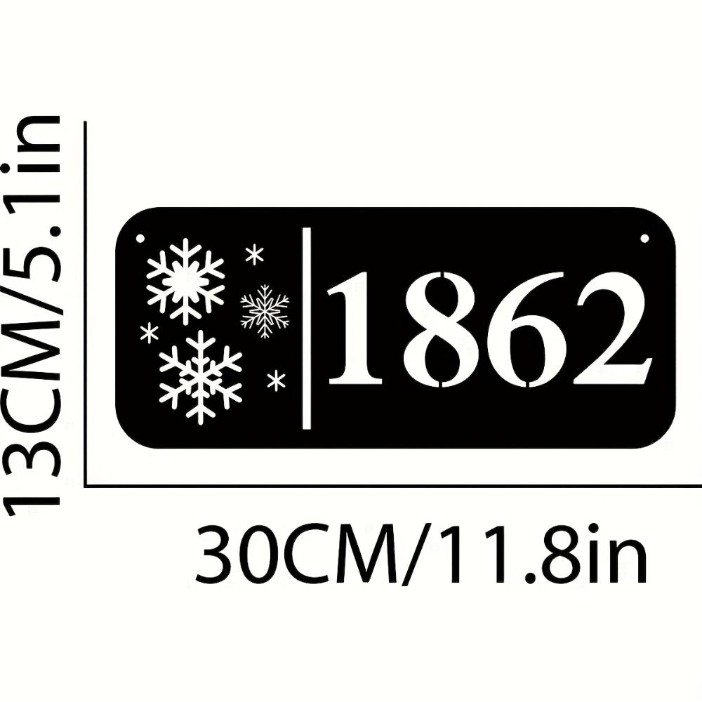 

Exquisite Custom Snowflake Metal Address Plaque 1862 Elegant Wall Mounted Modern Outdoor Home Decor Easy Installation