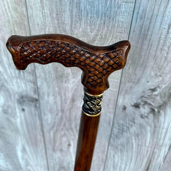93.98 cm Holzstöcke Wanderstock Holzstock Handgefertigt Holzschnitzerei Exklusiv