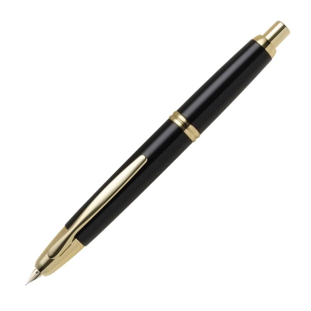Capless Fountain Pen, Fine Nib, Black Mica Finish