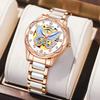 Fashion Women Mechanical Watch Waterproof Luxury Brand Ladies Automatic WristWatch Ceramic Hollow Clock
