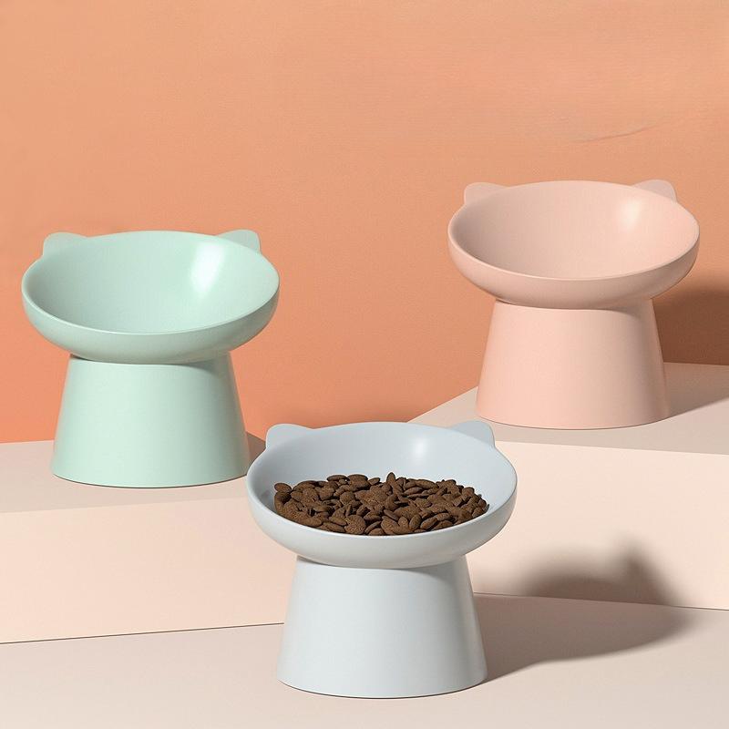 Slanted Pet Bowl, Cat and Dog Bowl, Cervical Vertebrae Protection Cat Food Bowl, Rice Bowl with High Legs, Anti-tipping Cat Bowl