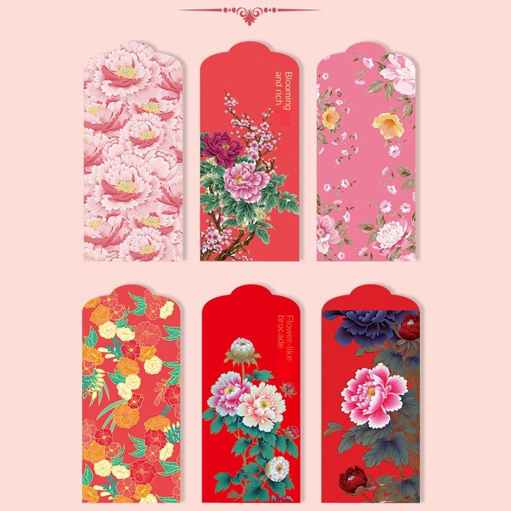 

Best Wishes Red Envelopes Flower Hong Bao New Year s Greetings Red Pocket Wedding Birthday