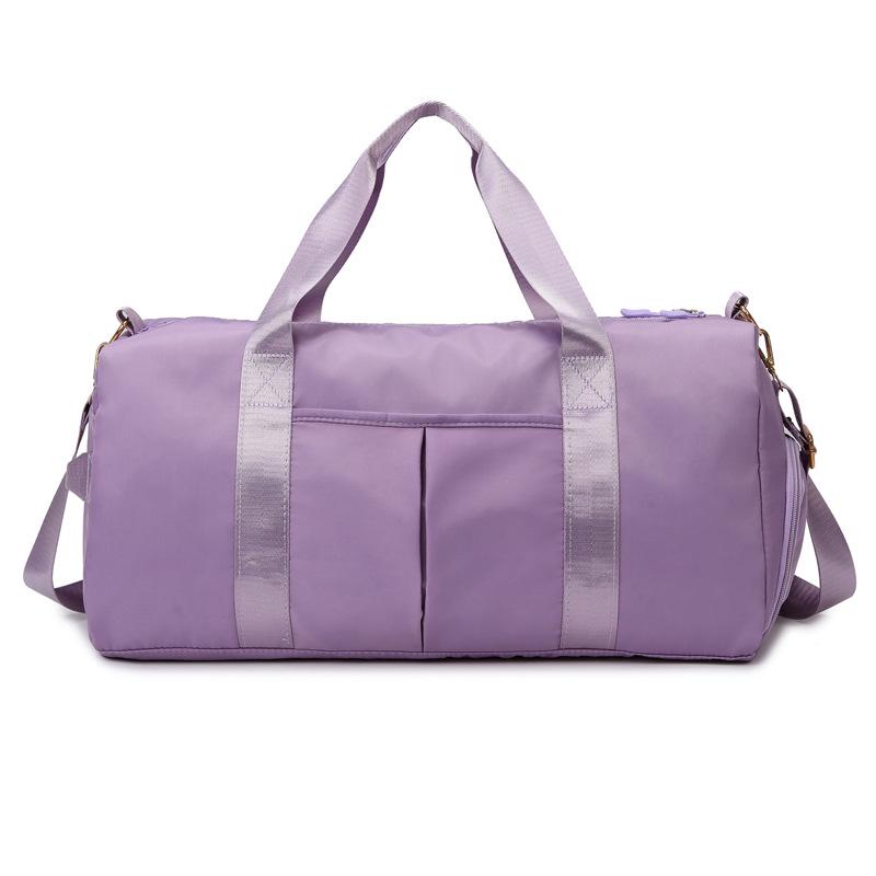 

Портативная однотонная дорожная сумка с отделением для обуви, разделением сухого и влажного, плечевым ремнем, легкая для плавания и фитнеса Large фиолетовый