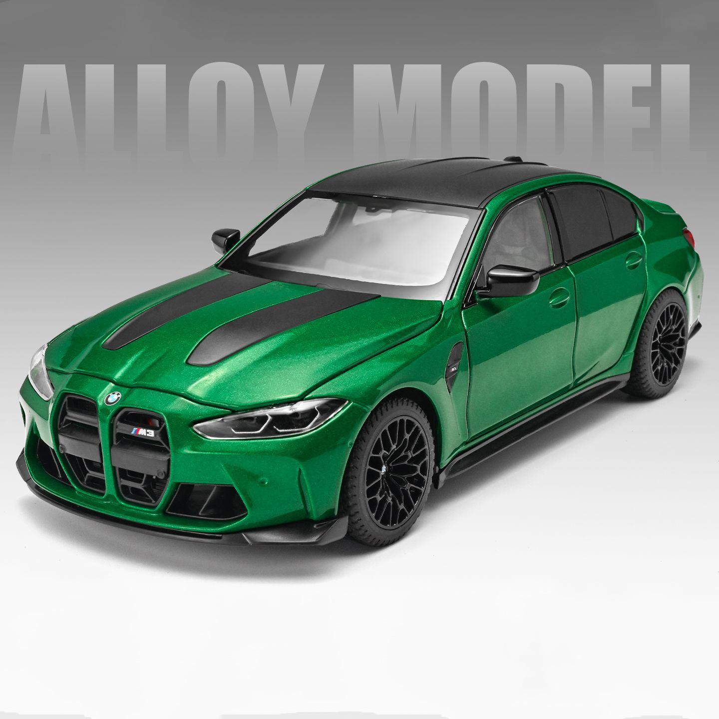 

1:24 Модель Спортивного Автомобіля BMW M3 G80 Coupe зі Сплаву Металеві Моделі Гоночних Автомобілів Висока Симуляція Звуку та Світла Подарунки для Дітей зелений