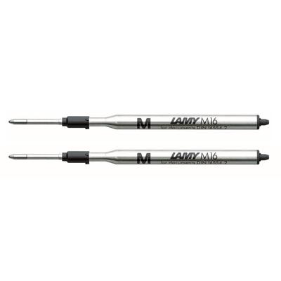 LAMY Kugelschreiber-Set Offizielles Import-Kugelschreiber-Set, Ölbasis, Mine, Mittel, Schwarz, LM16BK-M, 2,