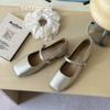 Fashion versatile square head shallow mouth single shoes women's 2025 summer comfortable breathable soft sole with skirt Mary Jane shoes women's shoes