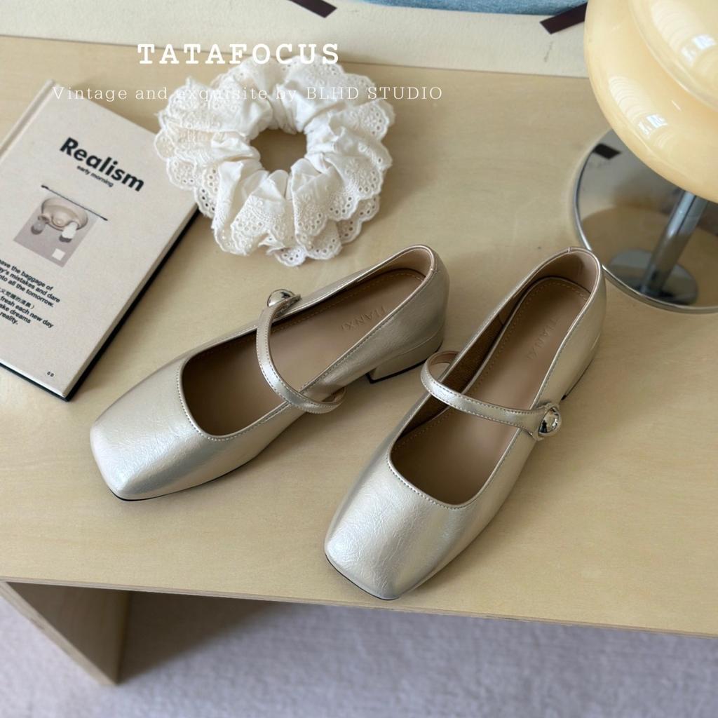 Fashion versatile square head shallow mouth single shoes women's 2025 summer comfortable breathable soft sole with skirt Mary Jane shoes women's shoes