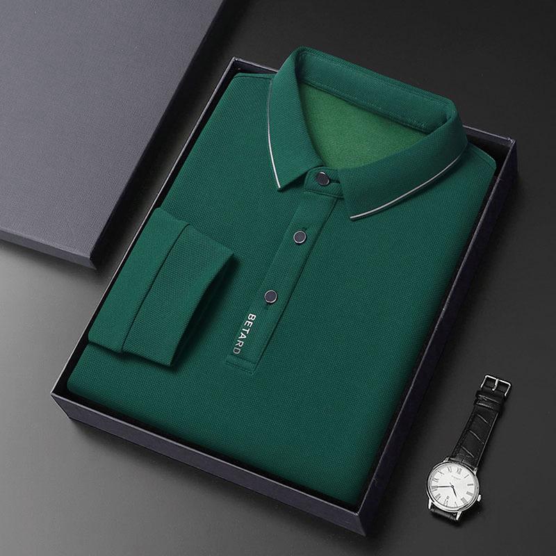 

Простая мужская рубашка поло с длинными рукавами, весна и осень, новая повседневная мужская рубашка с воротником поло, модная универсальная футболка для мужчин M