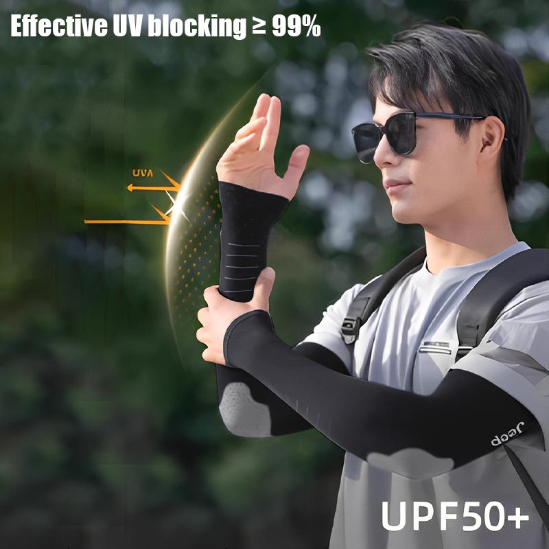 Manchons de Glace Homme Protection Solaire Et Protection UV Manches Longues Amples Été Sports Cyclisme Haute Élasticité Soie Glacée Manchons de Coude