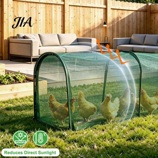 Small Animal Playpen for Yard Foldable Chicken Tunnel, Portable Poultry Run, Instant Setup, Predator Sunshade Net Run Proof Outdoor Protection