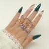 Gold Ring, Fashionable Love Cross-Point Diamond 8-Piece Set, Ring And Jewelry.