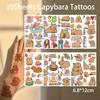 10 Foi Drăguțe cu Animale Tematică Capybara Autocolante Tatuaje Temporare Impermeabile pentru Față și Corp pentru Copii Petrecere de Ziua de Naștere Baby Shower Decor