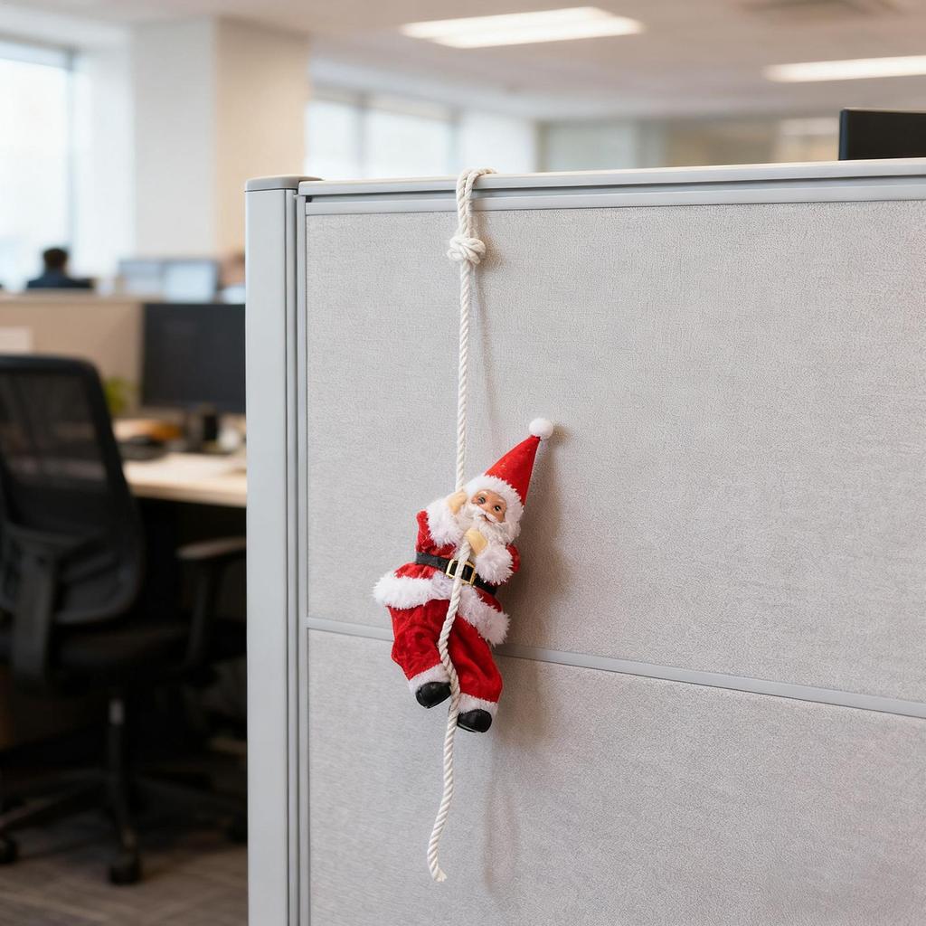 Ornaments For Christmas Tree Funny Holiday Decoration Climbing Santa Claus On Rope Pendant For Bedroom Balconies Doorways Wall