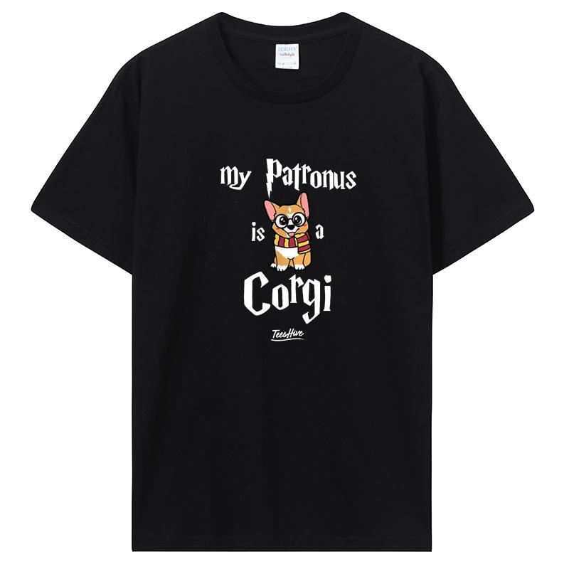 My Patronus Is A Corgi Dog T-shirt Casual Cotton Tops Tees Fitness T Shirt Oversized Unisex Streetwear Tshirt Men's Clothing