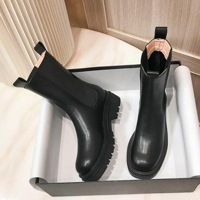 Móda ZANPACE Dámské platformové podpatky Kotníkové boty Značkový designérský luxusní dámské boty 2024 Zima Dámské kožené podzimní Chelsea boty