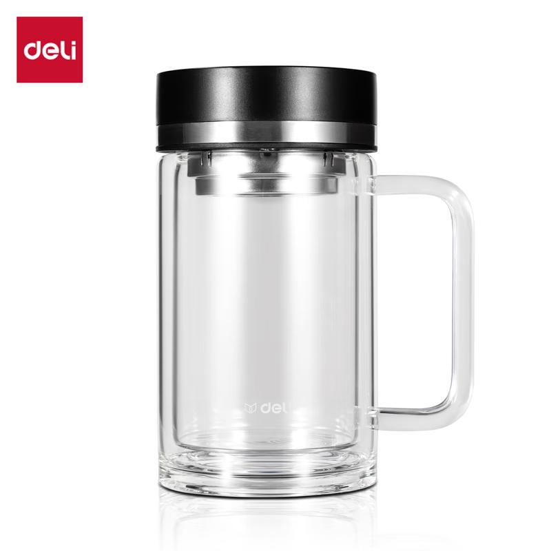 Deli Double-Layer Glass Office Cup
