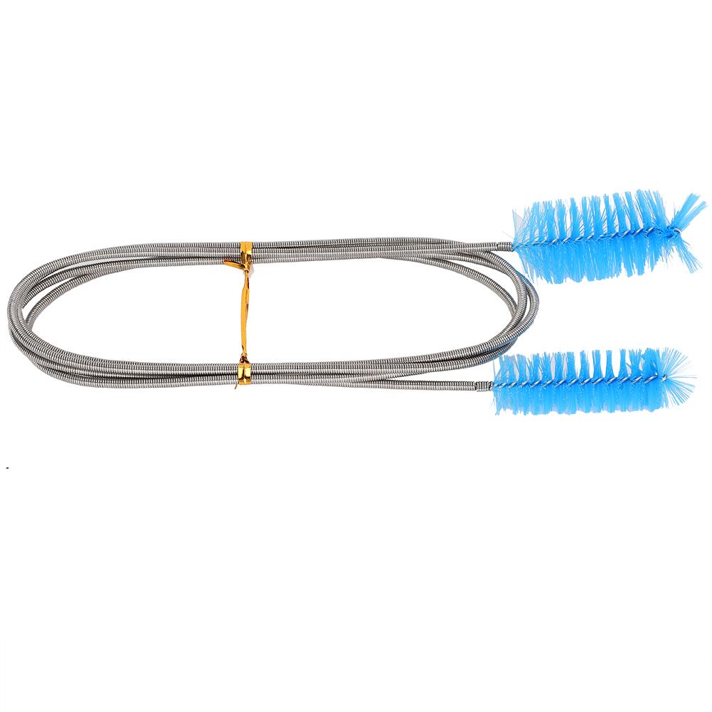 Flexibler Schlauchreinigungsbürste Edelstahl Filterpumpe Federbürste Doppelendbürste(blau )
