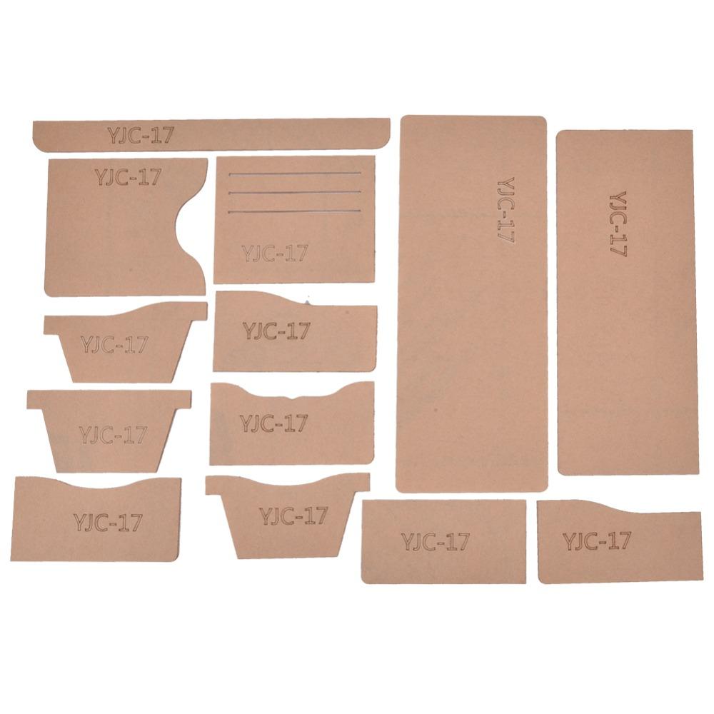 13Pcs YJC-17 Wallet Template Transparent Acrylic Leather Pattern Acrylic Precision Cutting Clear Acrylic Template DIY Crafting