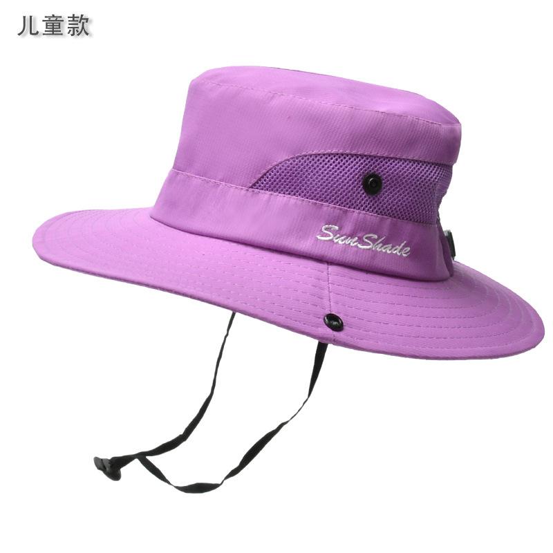 Sommer Damen Outdoor Sonnenhut Zopfloch Fischerhut Sonnenschutz Sonnenhut atmungsaktiv Bergsteigerhut Eltern-Kind-Modell