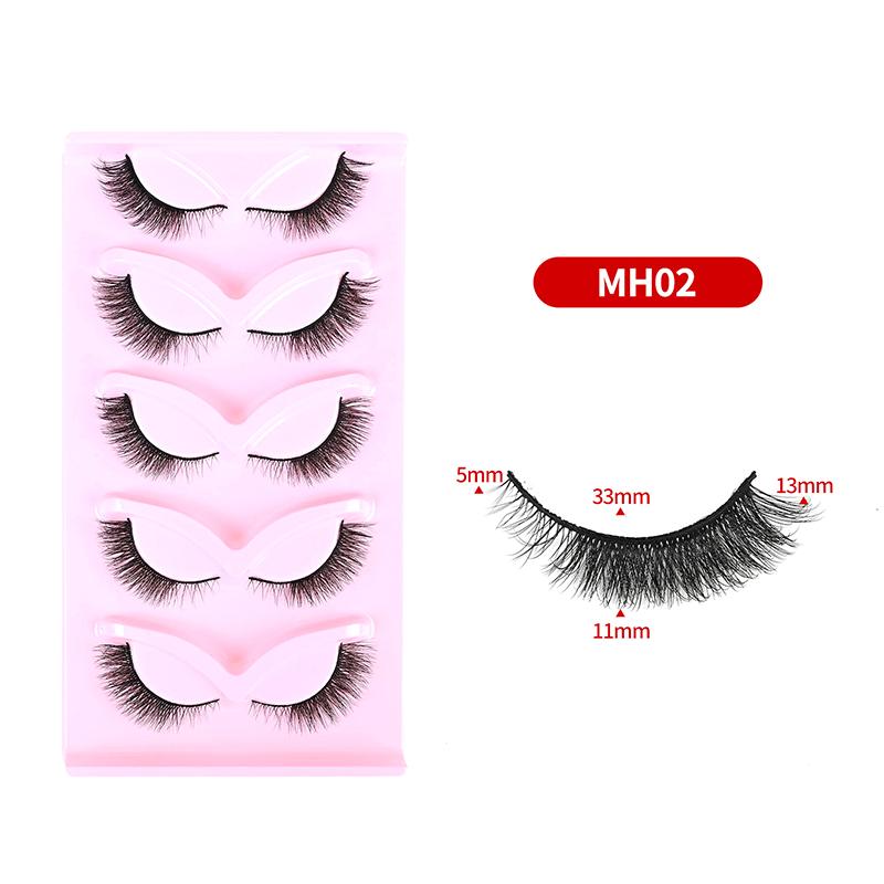 

Fake Eyelash Anime Eyelash 5 Pairs Little Devil Eyelash Natural Day Makeup Manga Eyelash Transparent Strap Eyelash