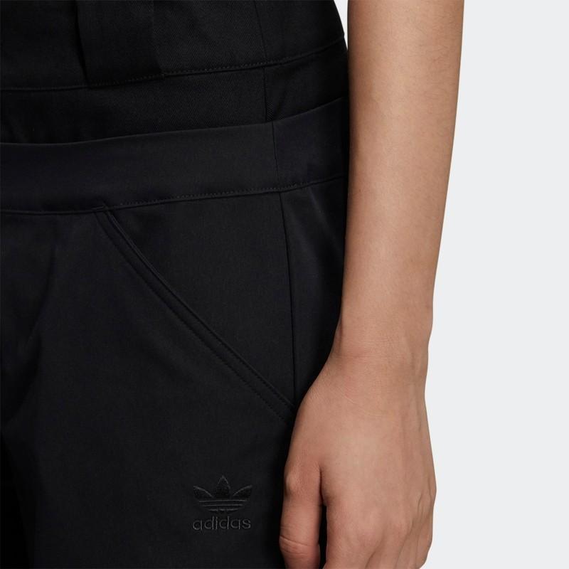 Adidas Originals Trefoil Solid Color Logo Embroidered Straight Fit Casual Pants Women Bottoms Black HD0333