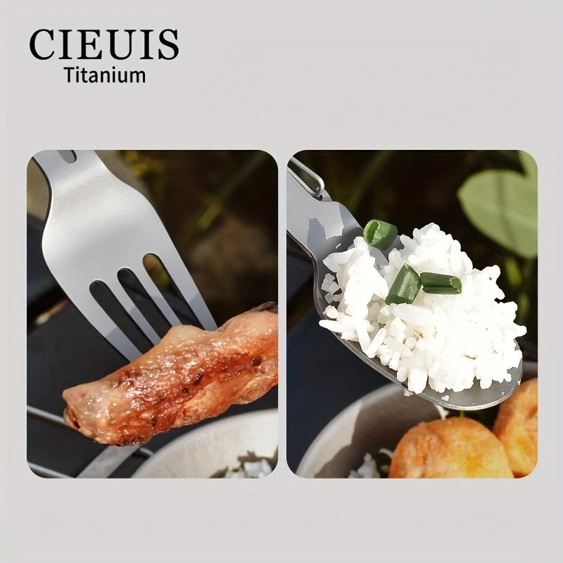 Pure Titanium Tableware Set Outdoor Household Knife and Fork Spoon Chopsticks Travel Camping Portable Knife Fork Cooking Supplie
