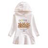 Spring & Autumn Ruffle Cartoon Rainbow Girls' Long Sleeve Hooded Sweatshirt Dress