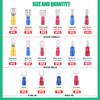 Twidec/Spade Crimp Connectors 2.8mm/4.8mm/6.3mm Male and Female Spade Connector Kit Includes Fork Ring Insulated Wire Connector 15 Types Crimp