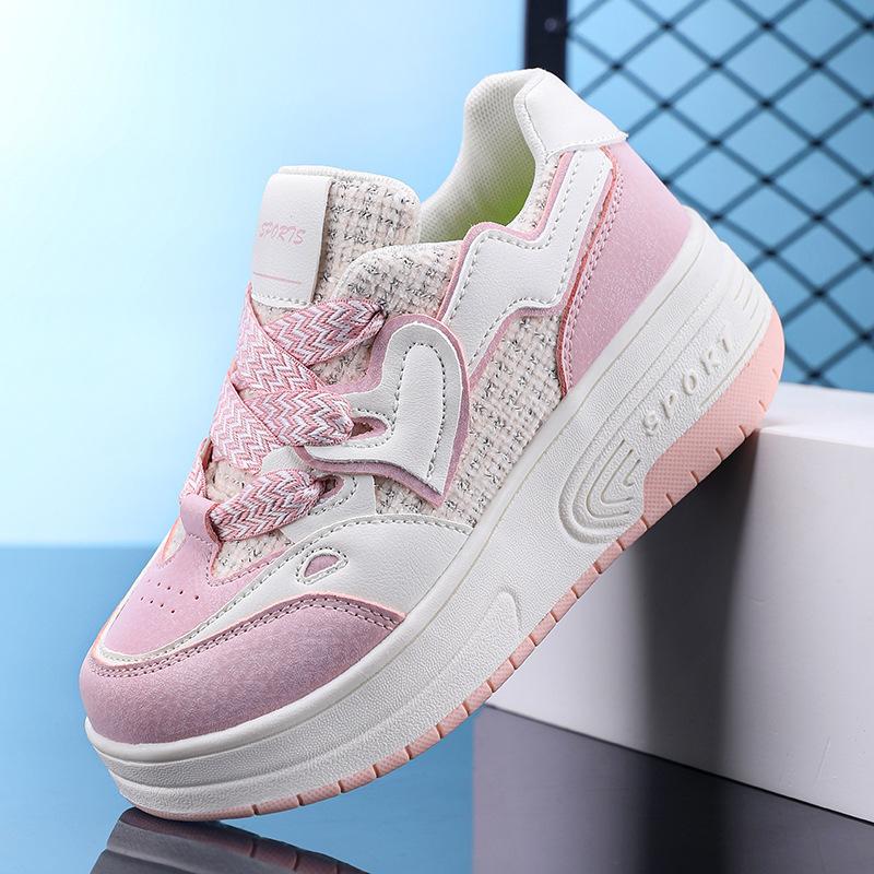 Самокатные туфли для девочек, спортивные туфли на двойном колесе-ролике, 2 новых пружинных колеса, детские ролики 31