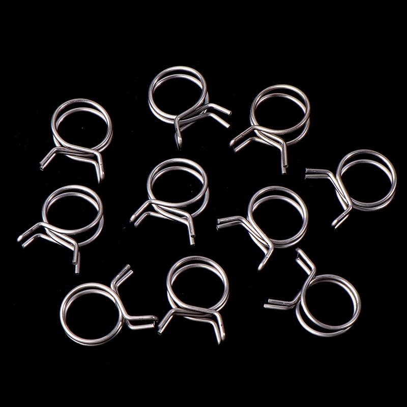 10 Stück 5 mm - 14 mm Schlauchschellen Edelstahl Rohrschlauch Federklemmen Kraftstoffleitung Schlauchschellen Dichtrohrklemmen für Boote Motorräder