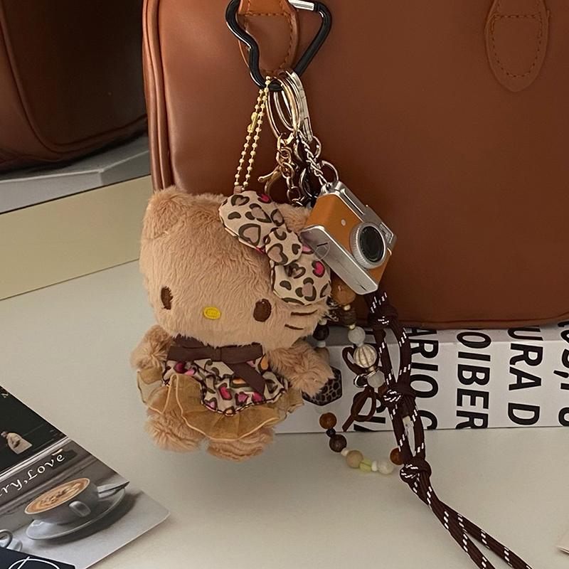 Colgante para Bolso Sanrio Hello Kitty Llavero de Dibujos Animados Maillard Figura de Anime Linda Muñeca con Cuerda Trenzada Regalo de Cumpleaños para Niña