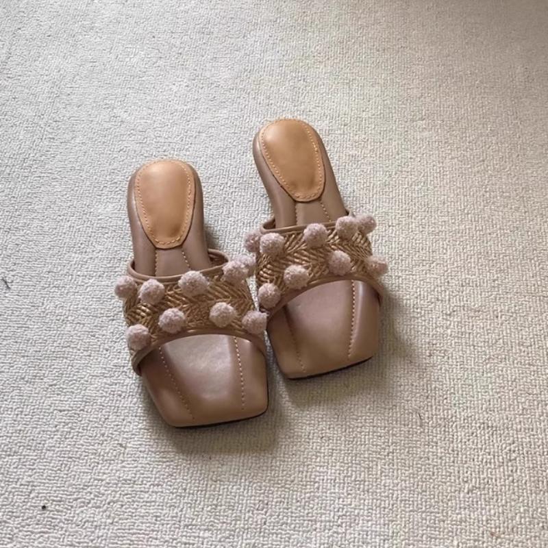 Fashion Women Heeled Slippers Summer Designer Fashion Shoes Elegant Cozy Dress Woman Sandals 2025 Brand Trend Walking Zapatillas Female