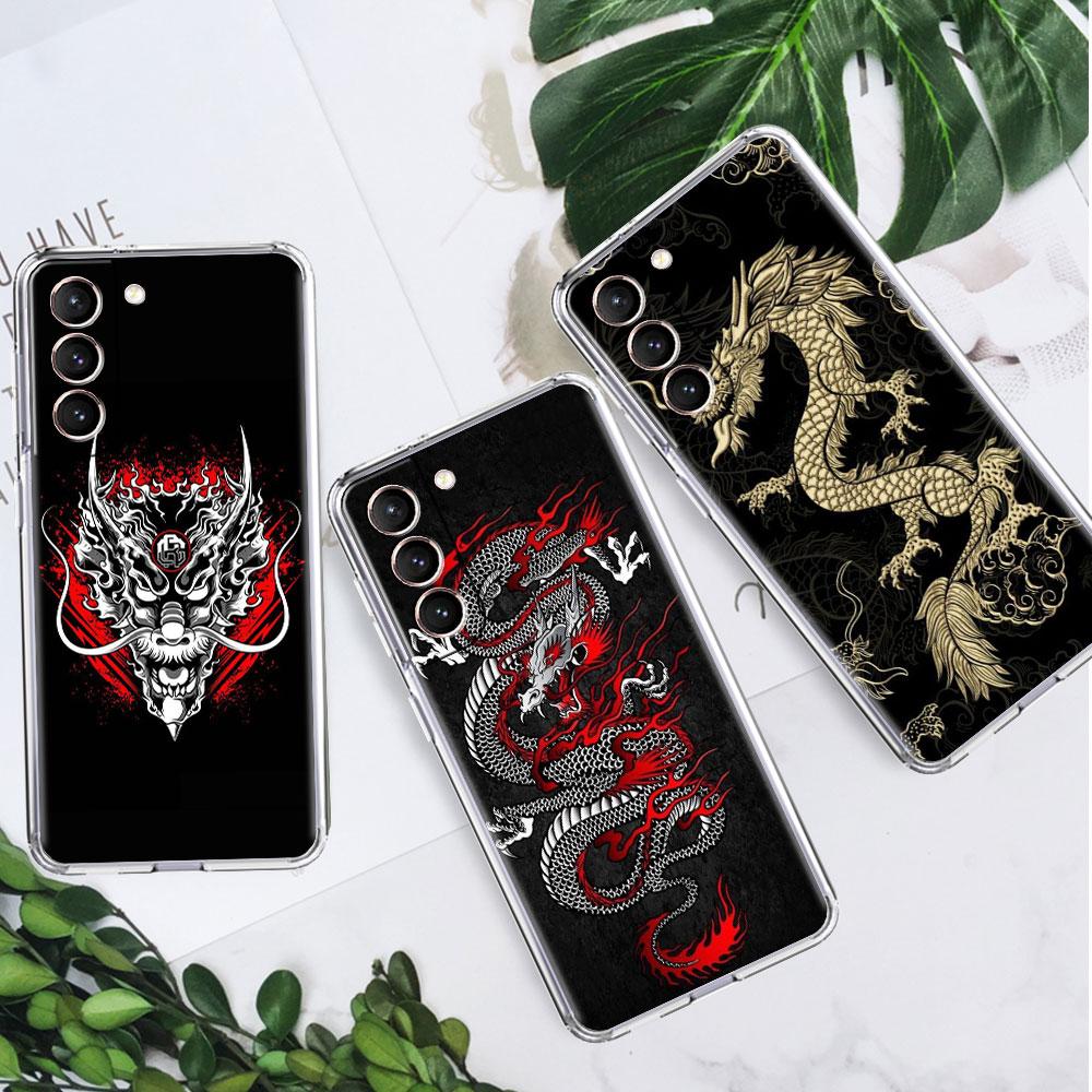 Dragon Animal Clear Case For Samsung Galaxy S22 S20 FE S21 S10 S9 Plus Note 20 Ultra 10 Lite Soft TPU Phone Shell