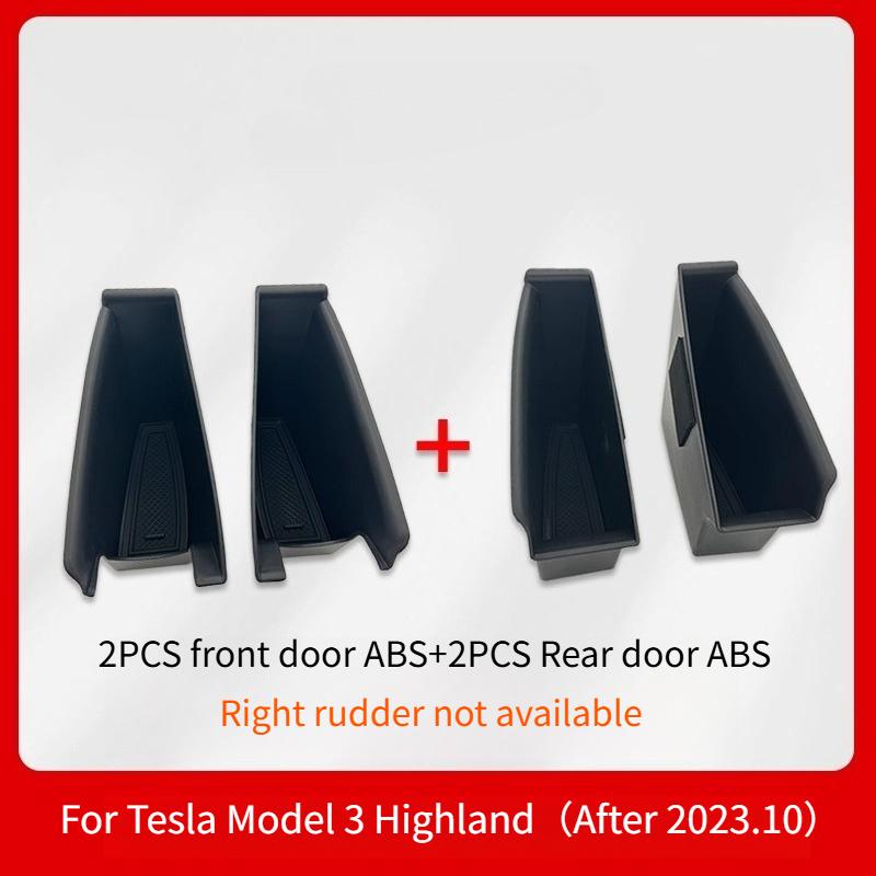 For Tesla Model Y Juniper Model 3 Highland Car Door Side Storage Box Armrest Phone Container Door Organizer Handle Pocket Tray