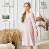 YEEHOO Girls' Pink Silky 50S Modal Sleep Dress