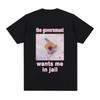 The Government Wants Me To Go To Jail Cat Meme Haikyuu Men Clothing Short Sleeve Round Neck Printing Pullover T-shirt 50322