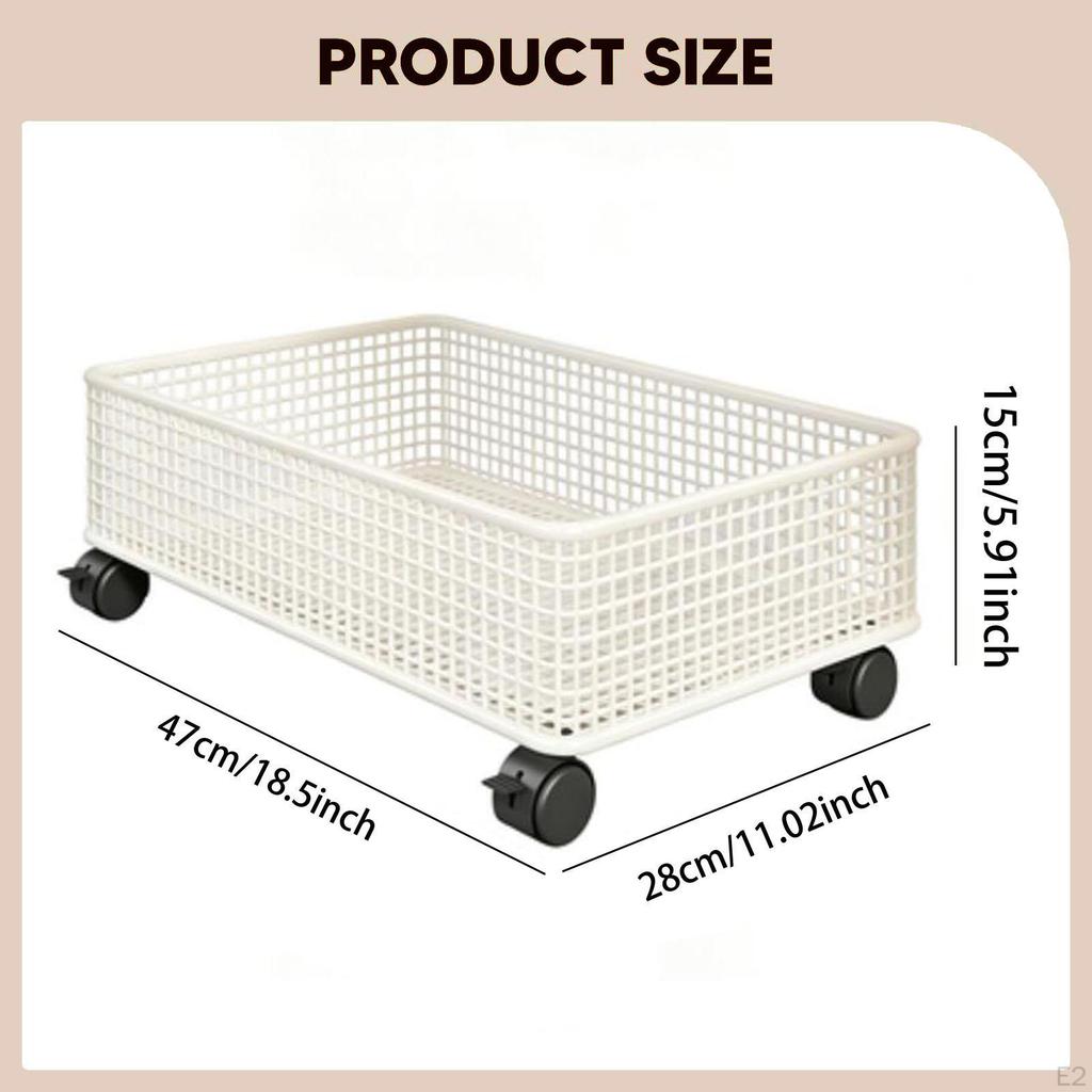 Bathroom Cabinet Organizer Office Supplies Movable Mesh Rolling Cart with Wheels for Pantry Kids