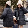 2026 Winter New Lapel Loose Medium and Long, Korean Version of Fashion Down Cotton Jacket