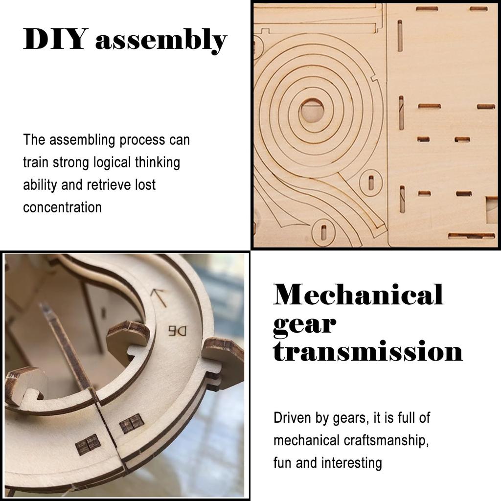 3D Wooden Puzzle Marble Run for Adults and DIY Mechanical Puzzle Building Construction Wood Craft for Boys and Girls Ages Kids, Model, Kit, 14+