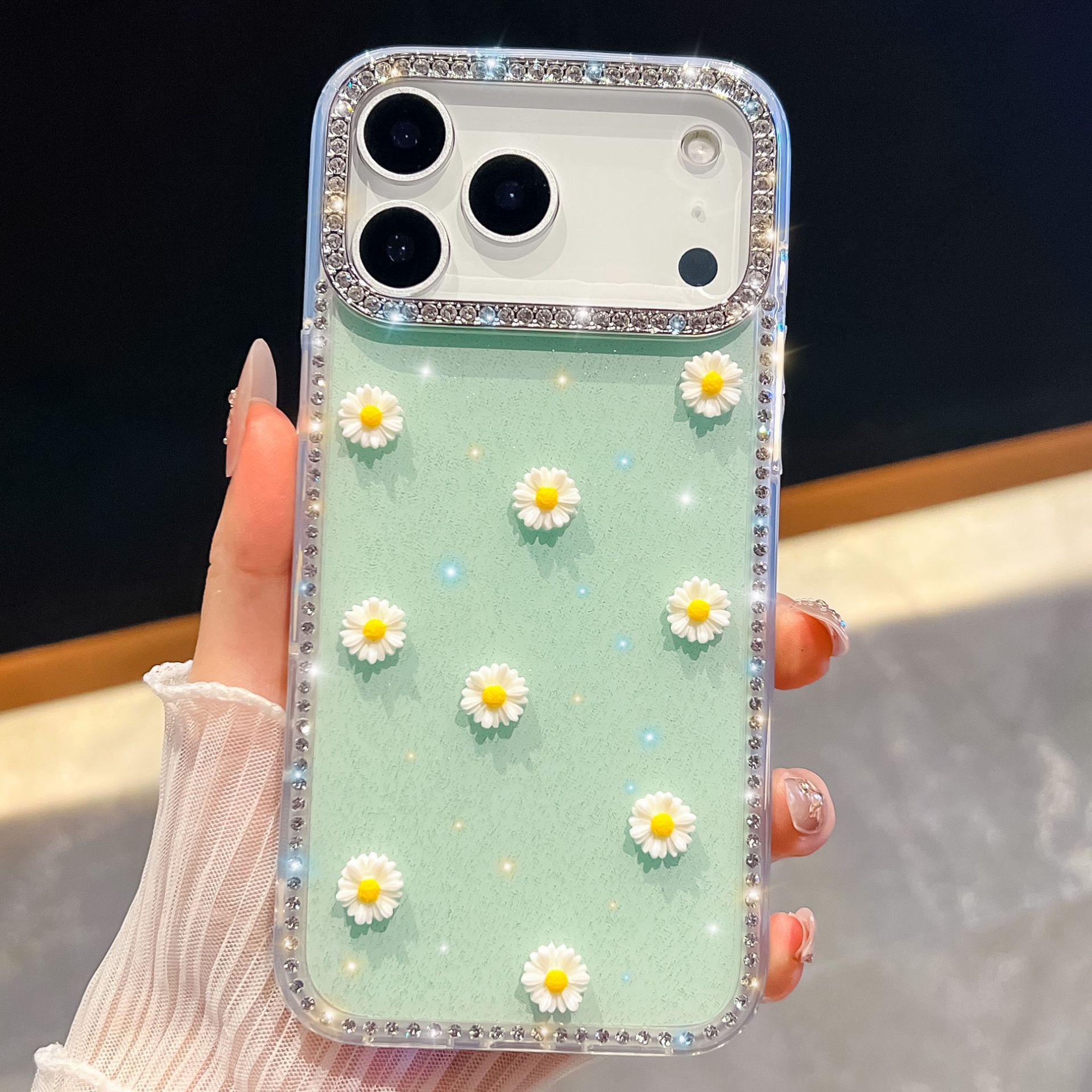 

Роскошный блестящий бриллиантовый чехол Xiao Zouju для iPhone17Promax для Apple 16 с блестящей пудрой 15 всесторонний 14 чехол для мобильного телефона For iPhone13Promax