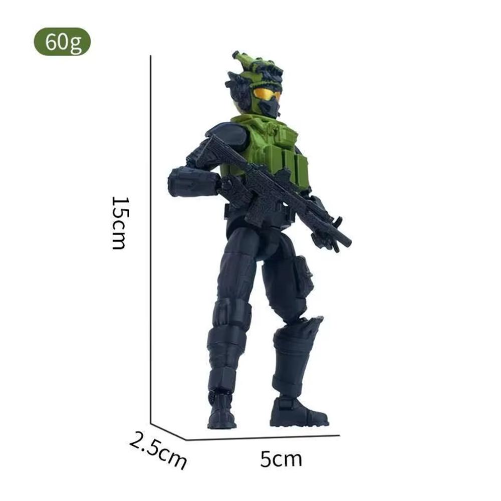 1pcs Dummy Action Figures Set 3D Printed Multi-jointed Movable Special Soldier Robot Model DIY Assembly Desktop Decor