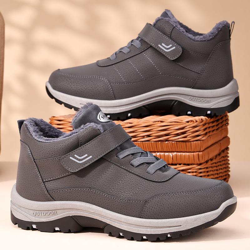 Men's shoes new winter velvet high-top snow boots thick-soled outdoor casual shoes 2025 thickened warm cotton boots