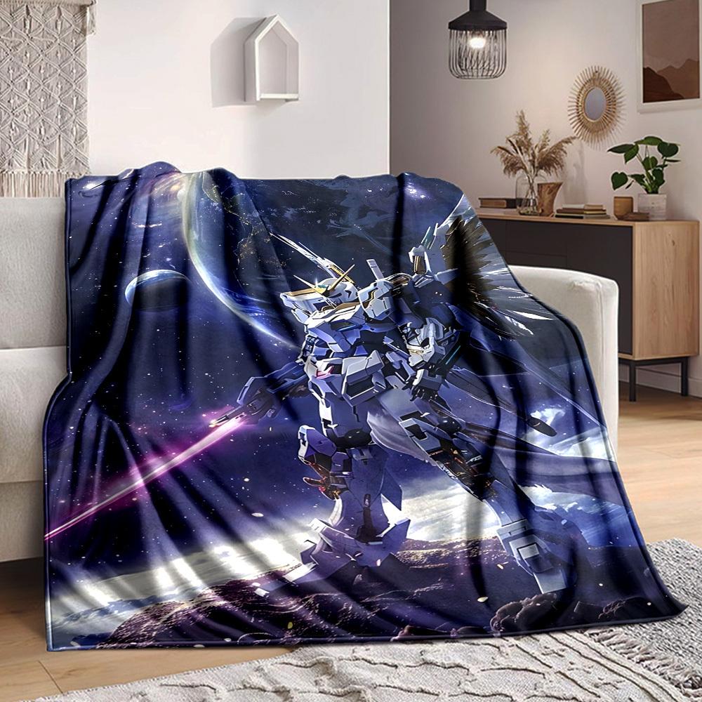 1pc Gundam Soft Comfortable Blanket Digital Print, All Season Multipurpose Knit Fabric Bedding, Office, Sofa Home Decor Blanket