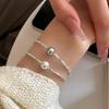 Japanese-Korean Style Silver Pearl Bracelet: Fashionable, Luxurious, Niche Design for Girls