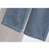 DIMANAF 2024 Plus Size Women Pants Autumn Trousers Loose Wide Leg Pants Casual Vintage Large Size Elastic Waist Blue Jeans