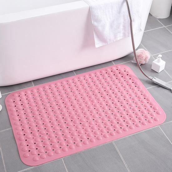 Anti-Slip Bathroom Mat with Drainage Holes Massage Particles Anti-slip Strong Suction Cups Home Bath Shower Mat