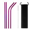 Mixing Color Reusable Metal Drinking Straws 304 Stainless Steel Straw Set with Cleaner Brush Bar Drinkware Party Accessory