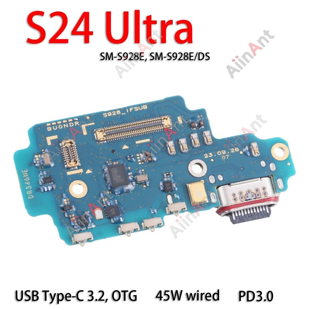 USB Board Dock Charger Connector Charging Port Flex Cable For Samsung Galaxy S24 Plus Ultra FE S921B S921E S921N S921U S721B